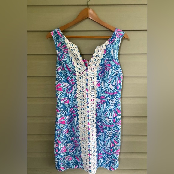 Lilly Pulitzer dress Target 20th anniversary collab My Fans blue mini Shift EUC - Picture 14 of 15
